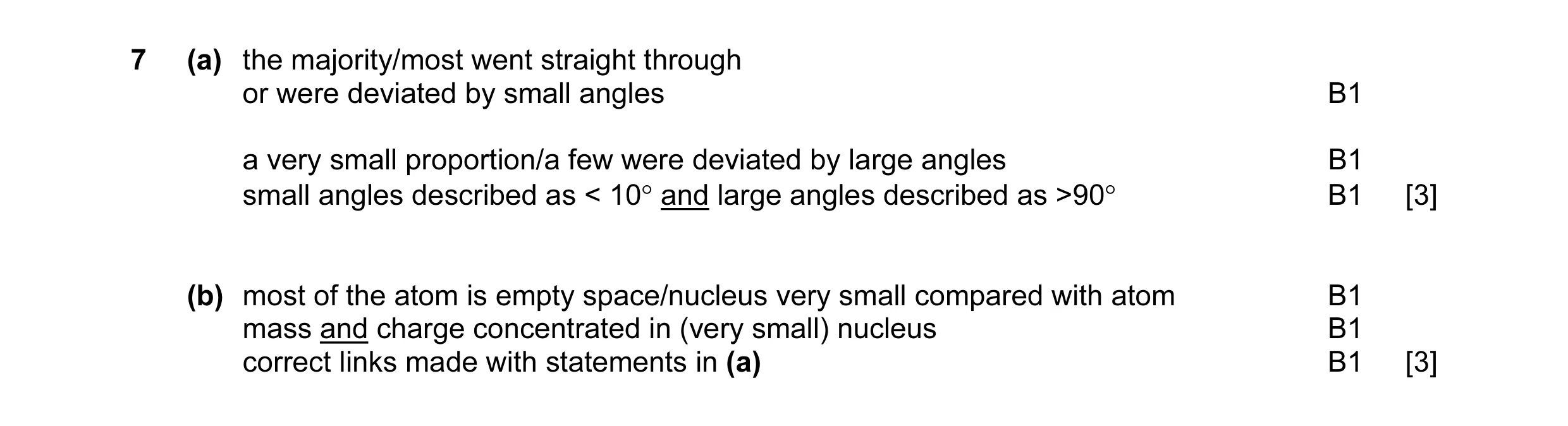 Mark scheme for question 19