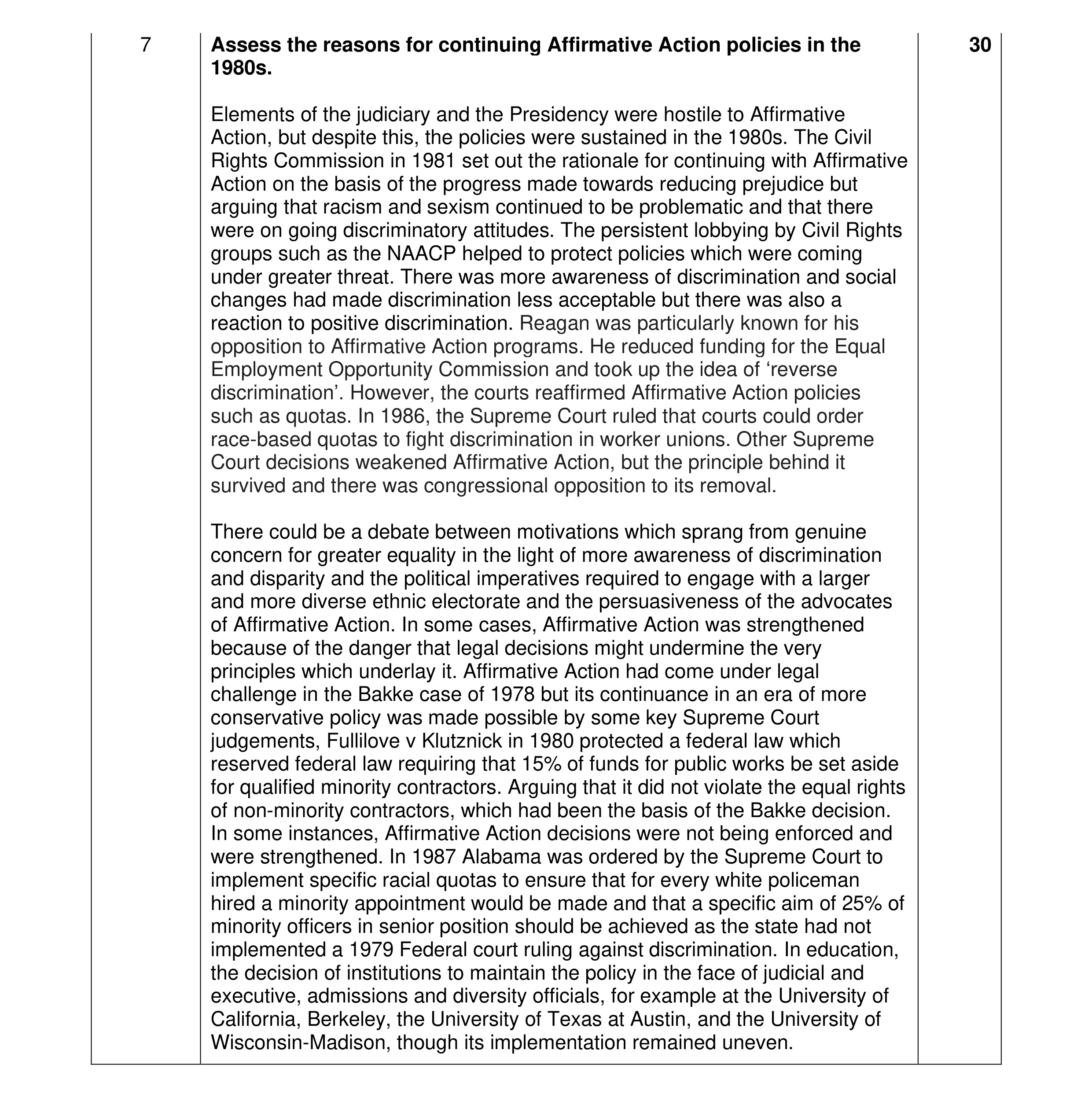 Mark scheme for question 26