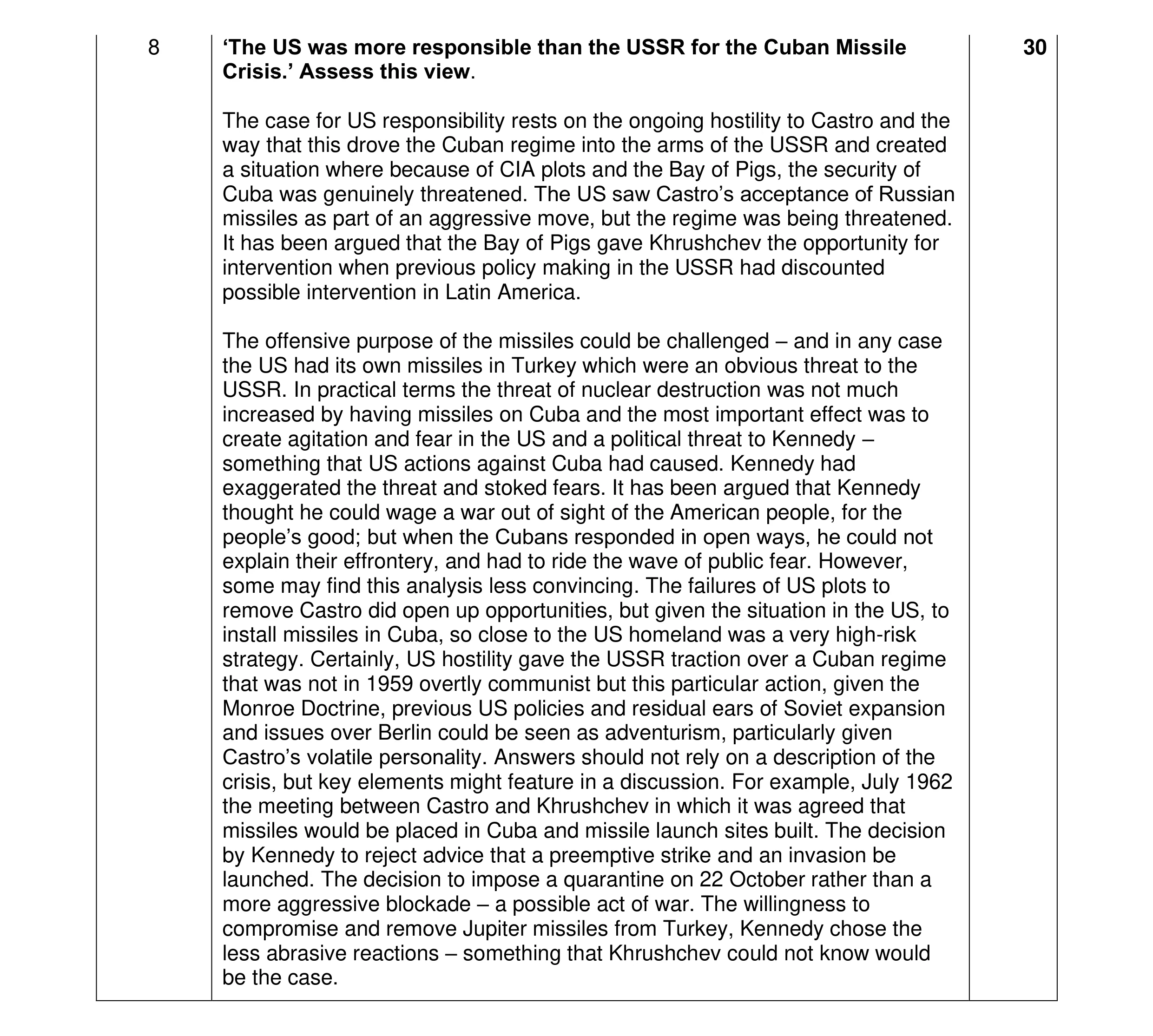 Mark scheme for question 24
