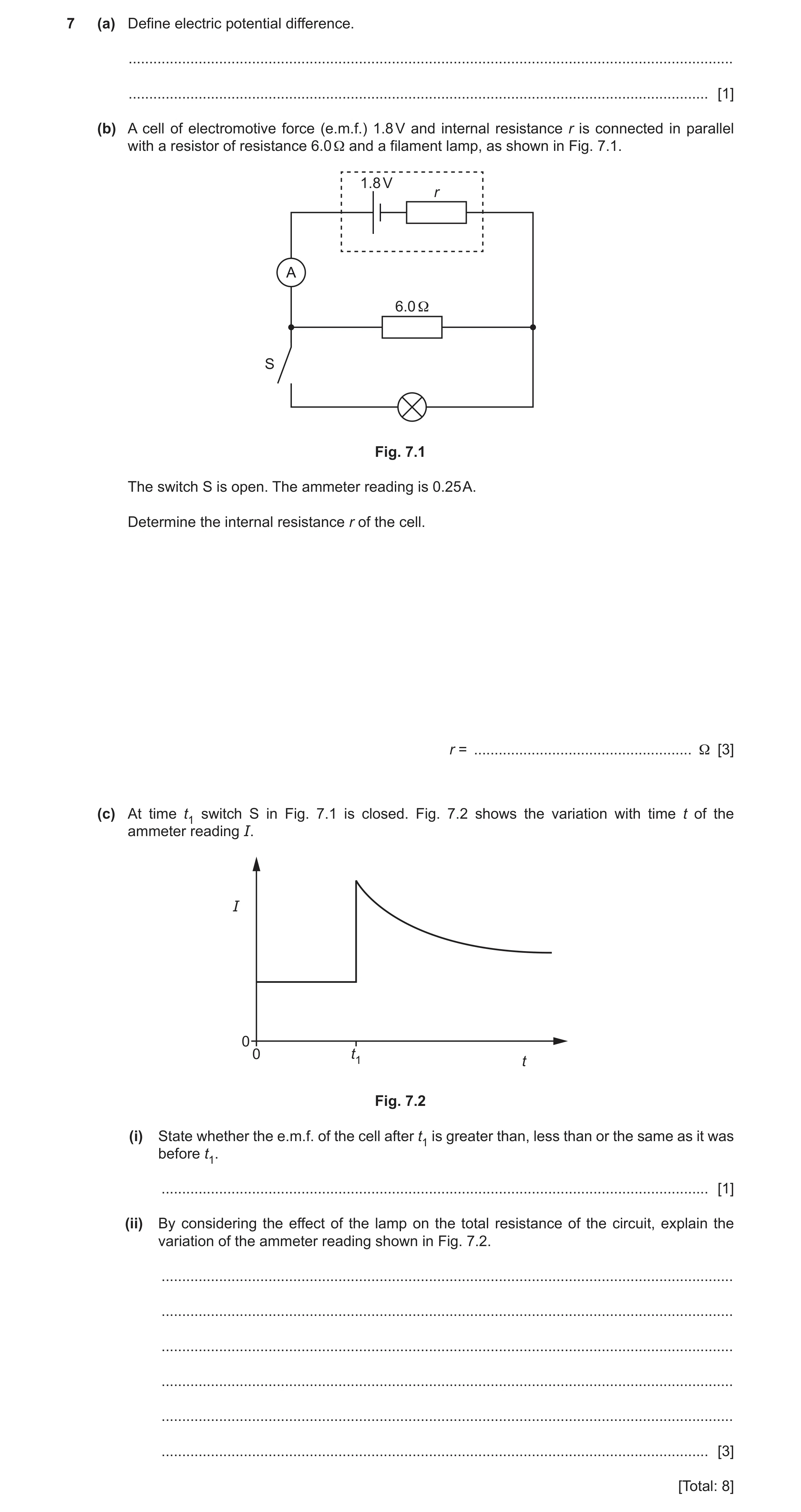 Question 22: (a) Define electric potential difference. .................................................................................................…