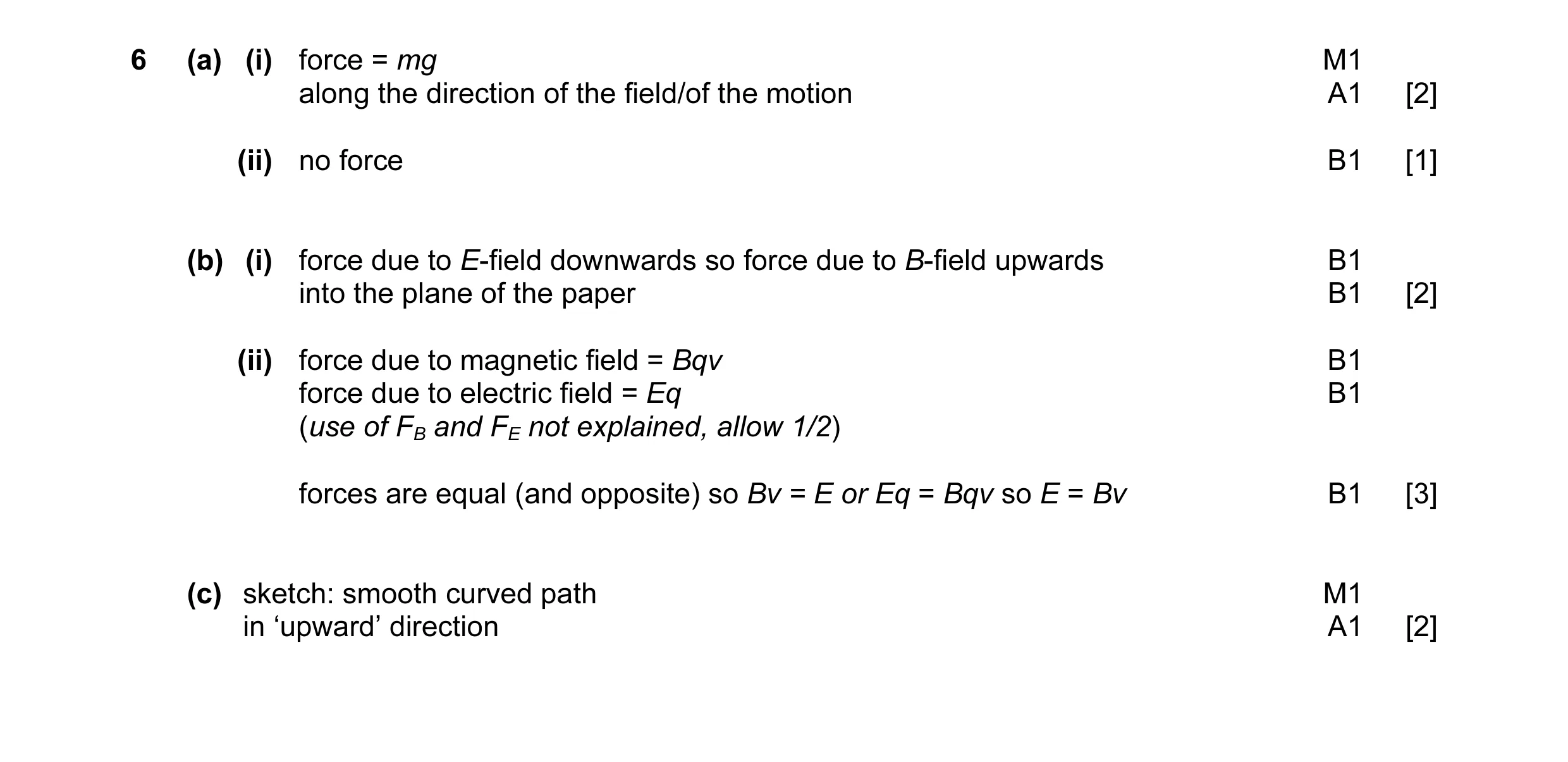 Mark scheme for question 23