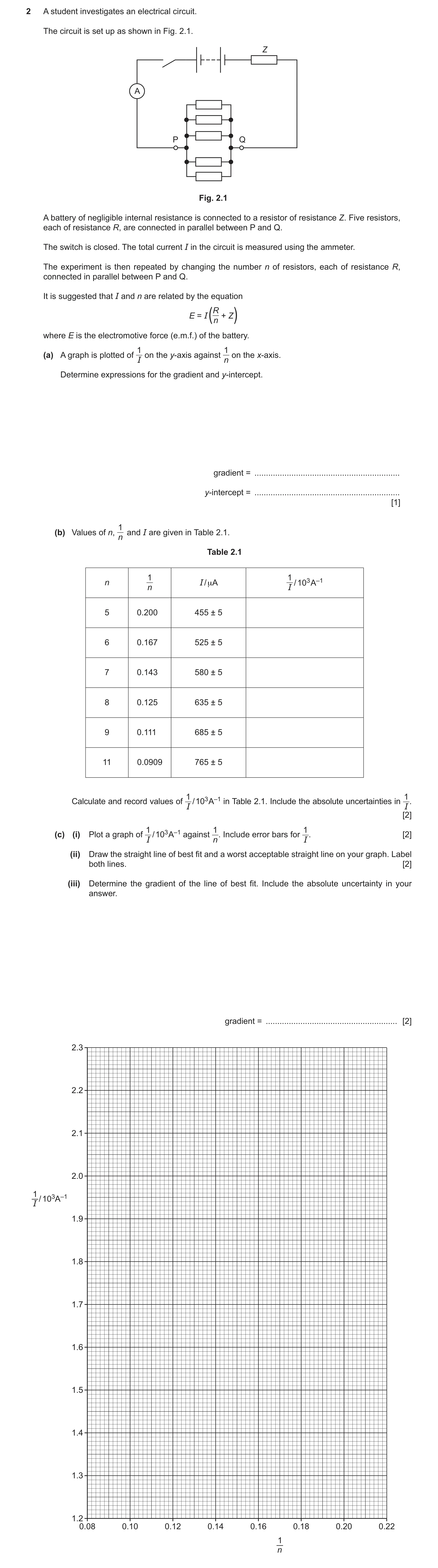 Question 83: A student investigates an electrical circuit. The circuit is set up as shown in Fig. 2.1. Z A P Q Fig. 2.1 A battery of negligible internal…