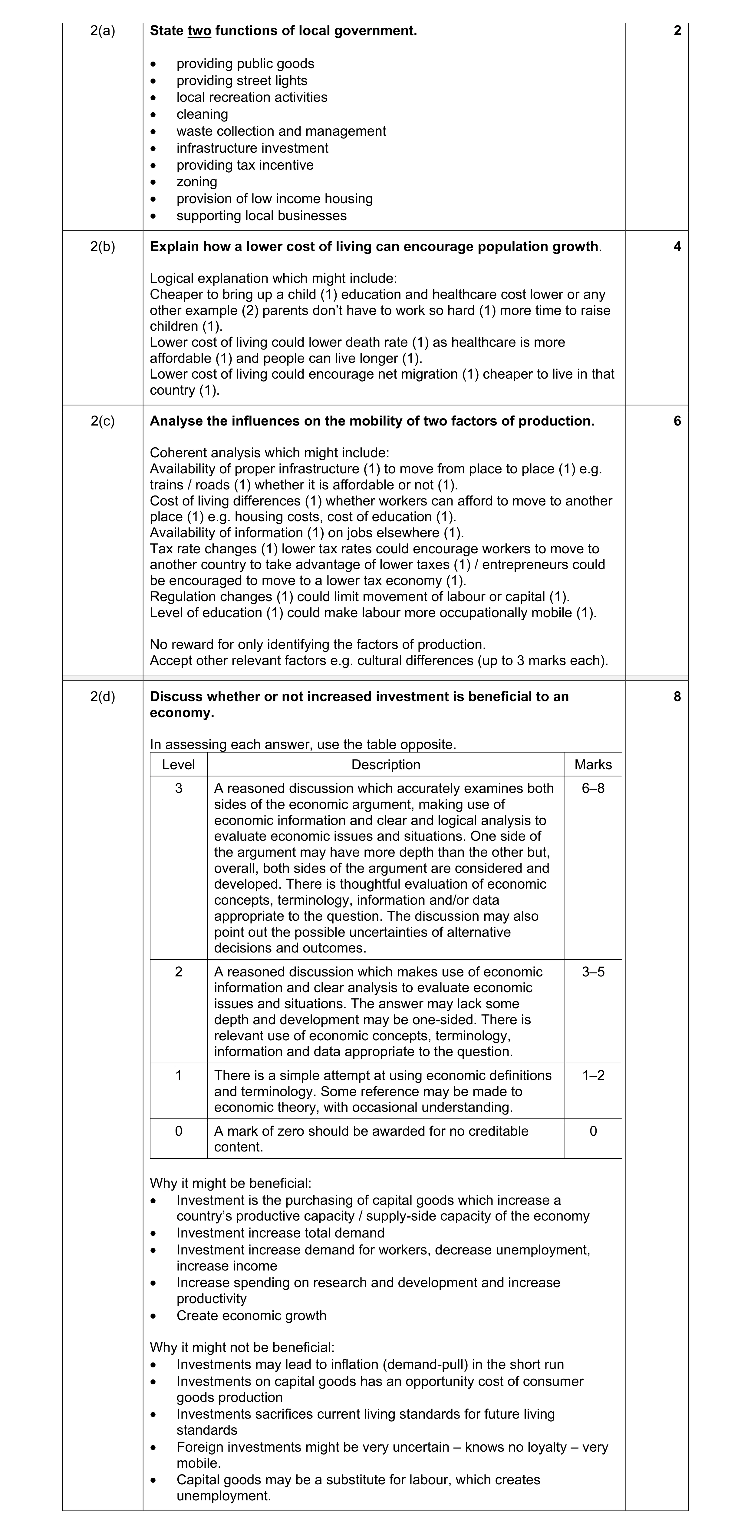 Mark scheme for question 27