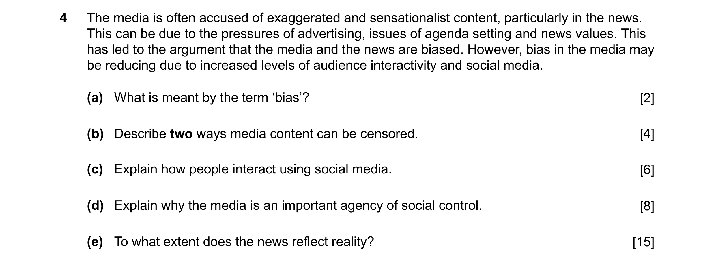 Question 19: The media is often accused of exaggerated and sensationalist content, particularly in the news. This can be due to the pressures of adverti…