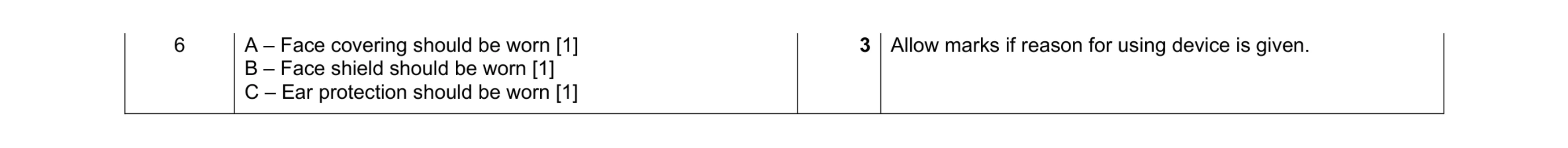 Mark scheme for question 38