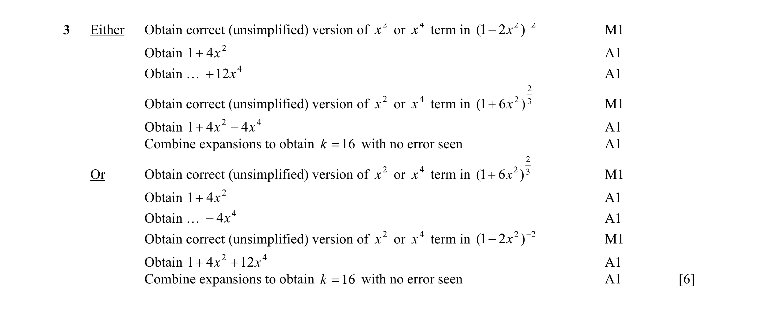 Mark scheme for question 23
