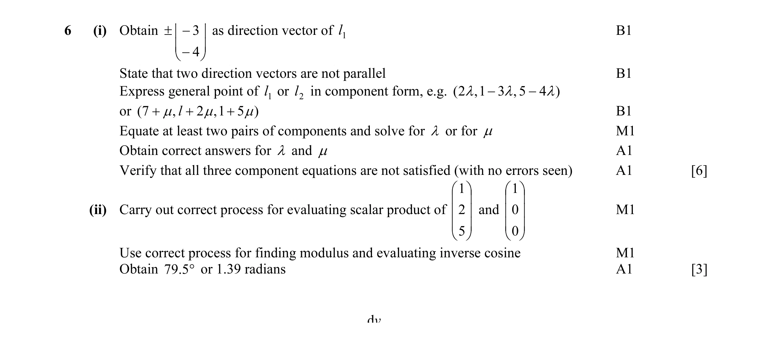 Mark scheme for question 35