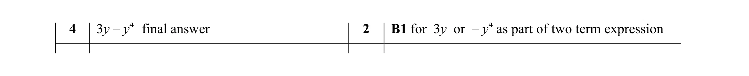Mark scheme for question 34