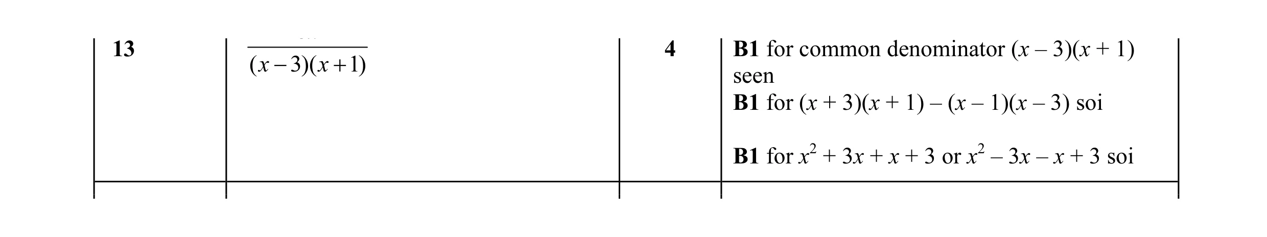 Mark scheme for question 7