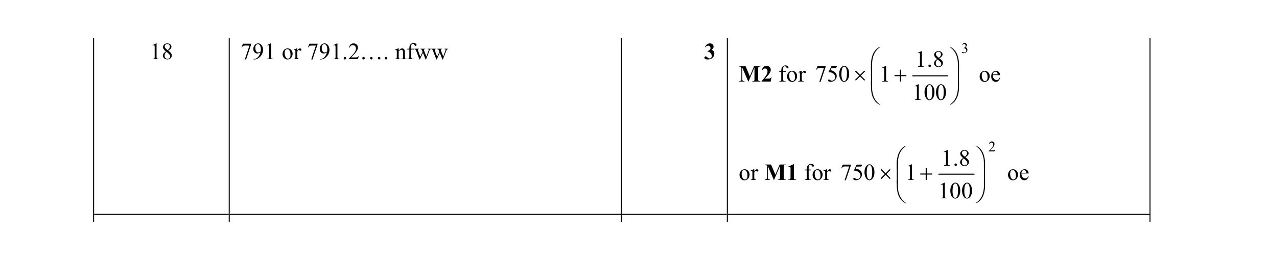 Mark scheme for question 67