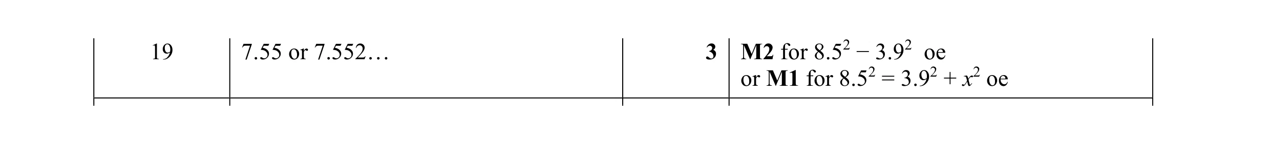 Mark scheme for question 23