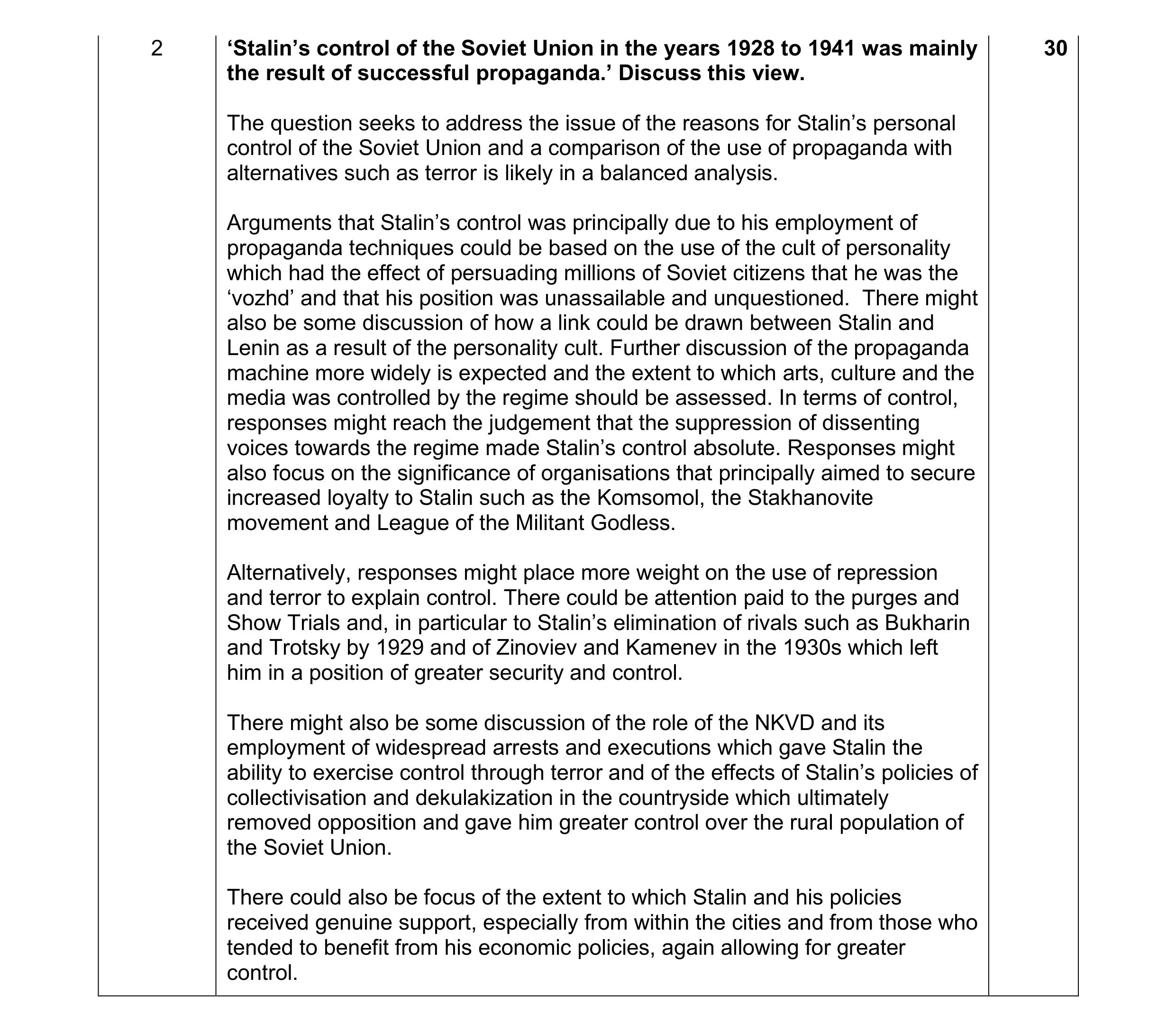 Mark scheme for question 24