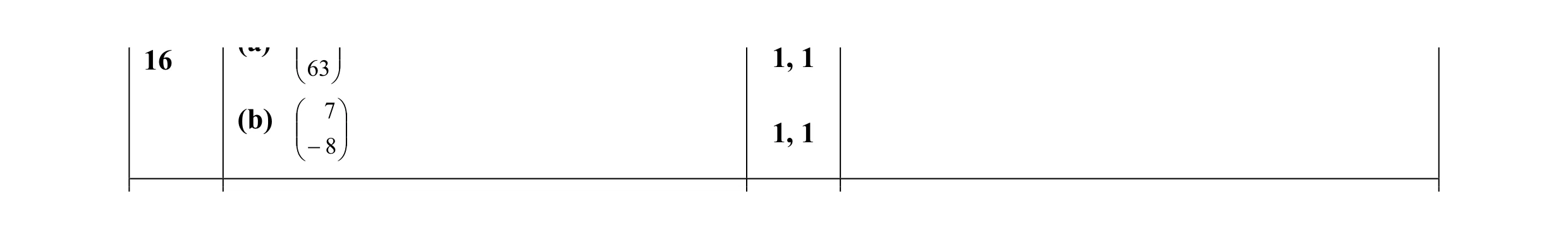 Mark scheme for question 18