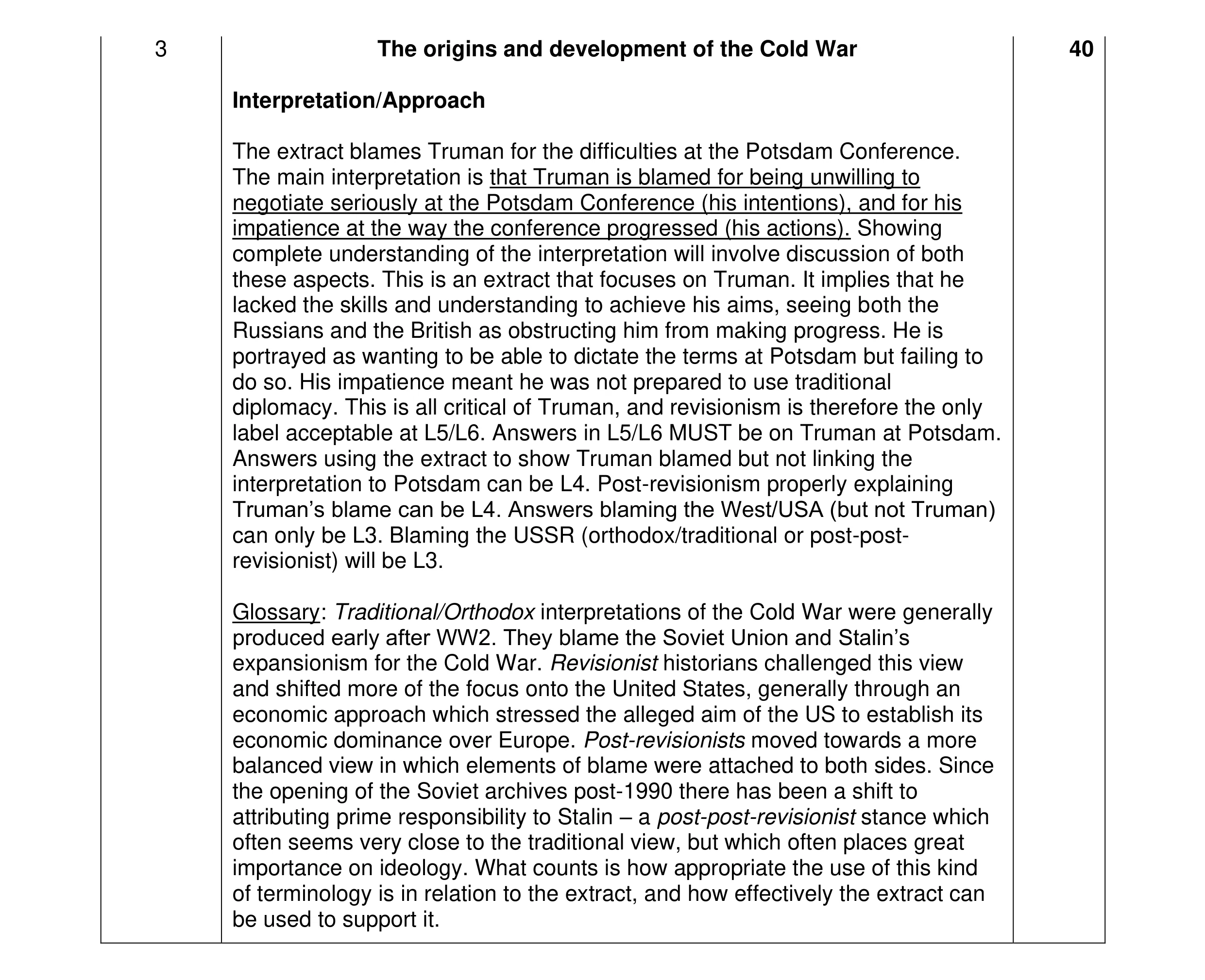 Mark scheme for question 57