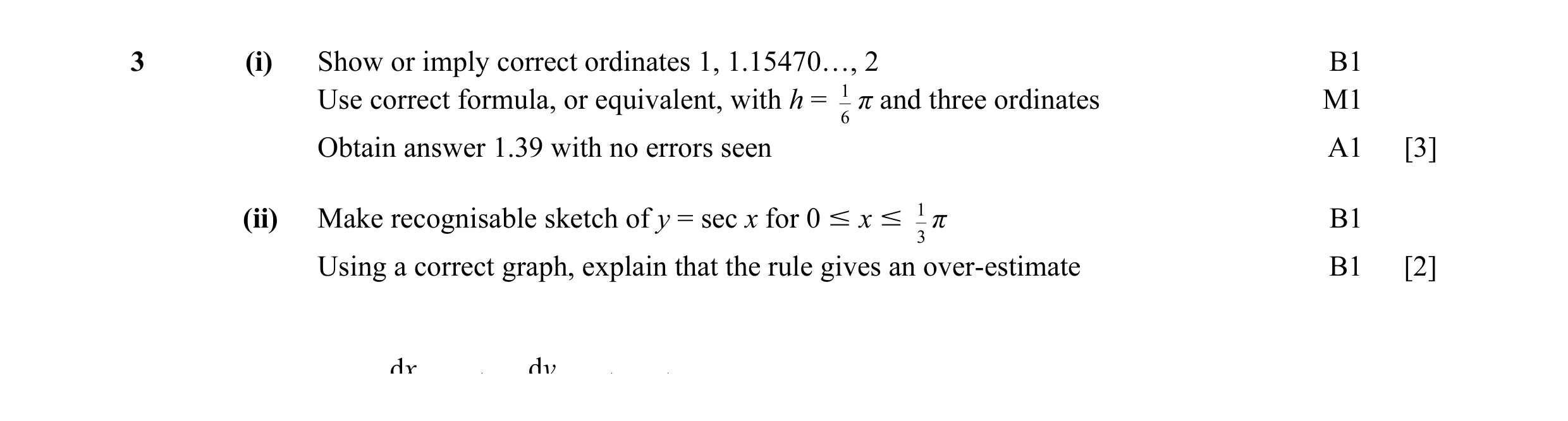 Mark scheme for question 13