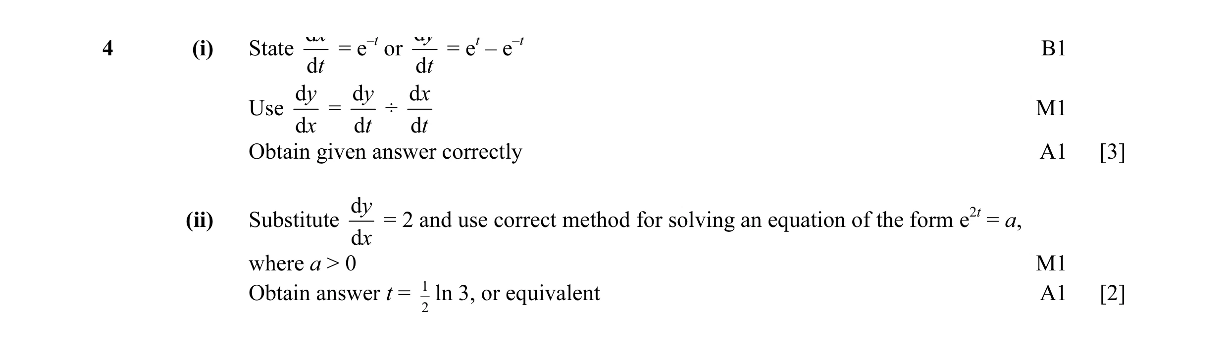 Mark scheme for question 6