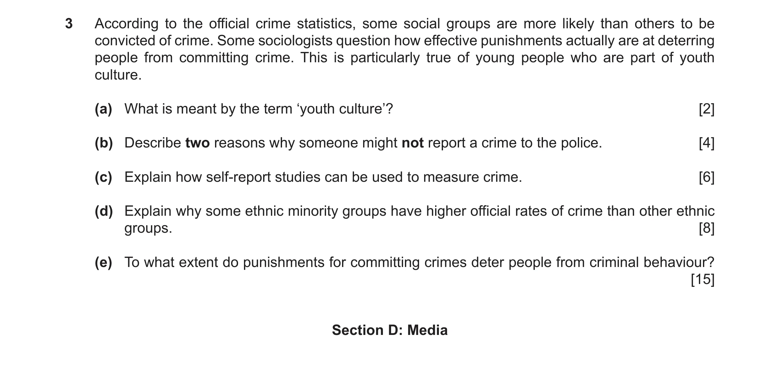 Question 30: According to the official crime statistics, some social groups are more likely than others to be convicted of crime. Some sociologists ques…