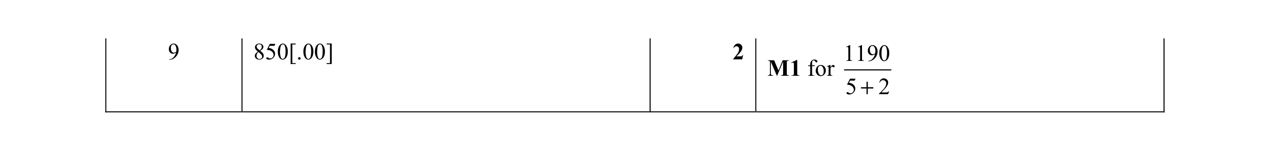 Mark scheme for question 103