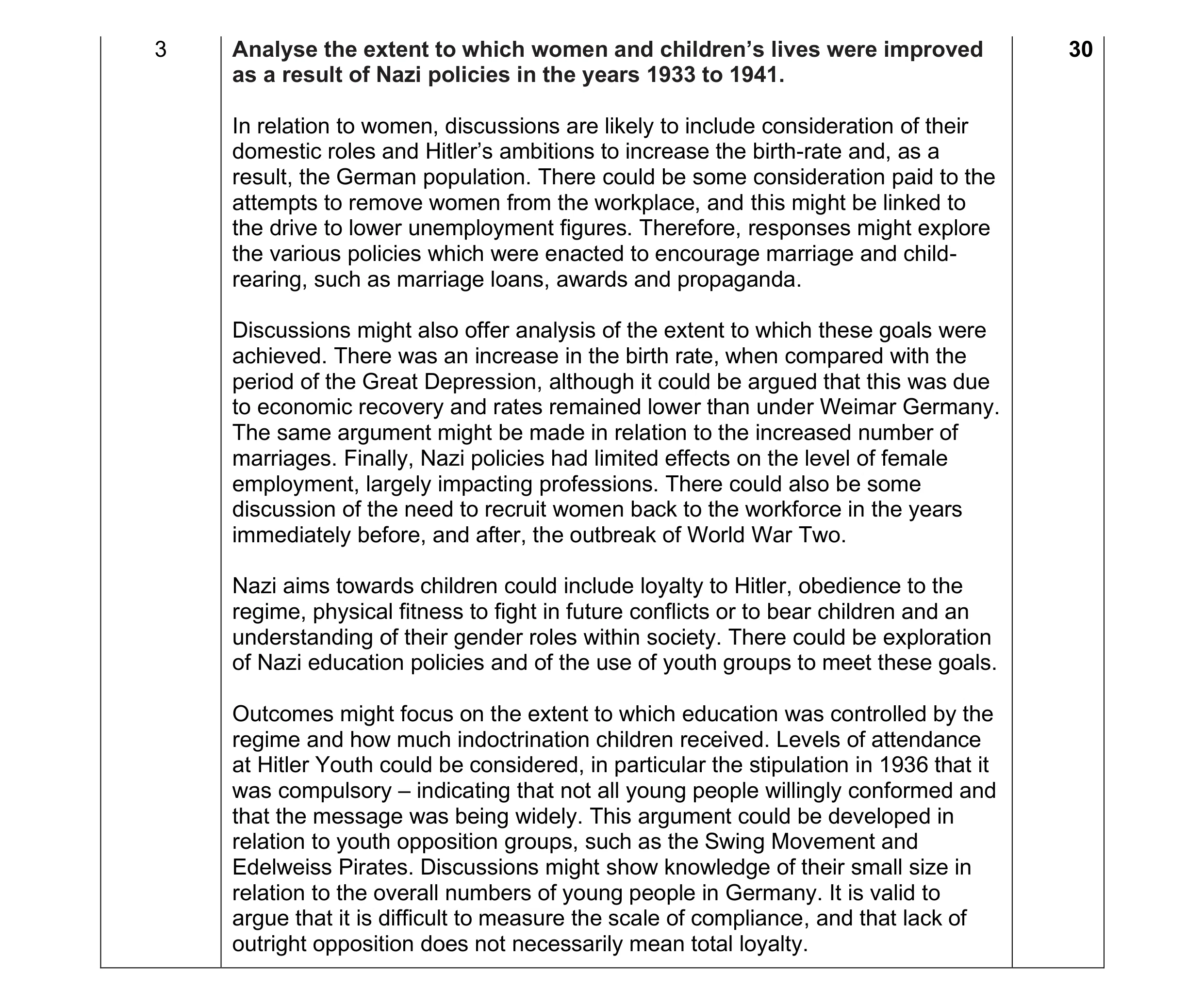 Mark scheme for question 78