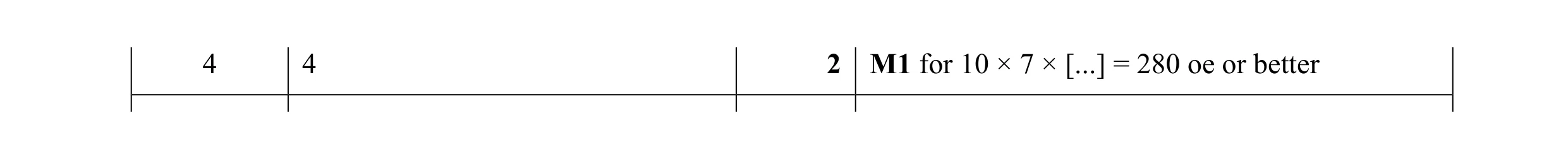 Mark scheme for question 78