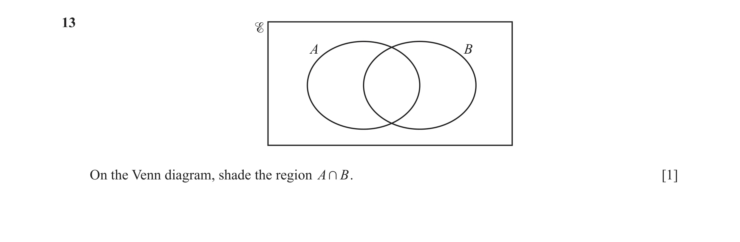 Question 7: A B On the Venn diagram, shade the region A + B . [1]