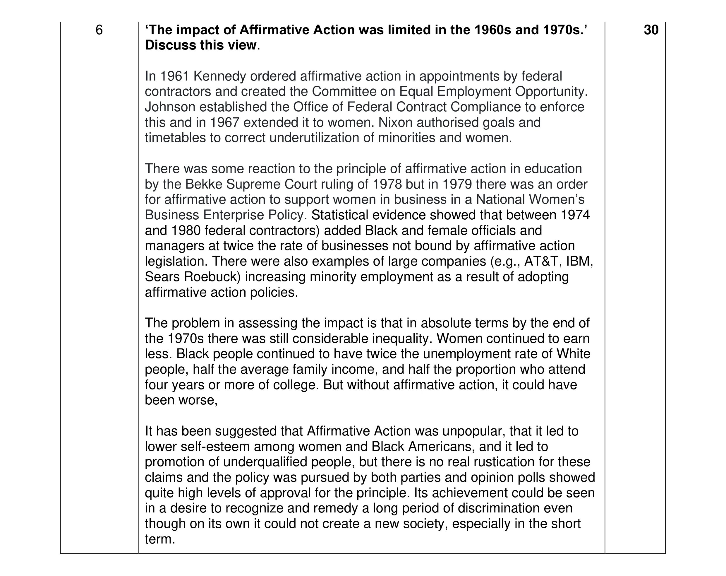 Mark scheme for question 17