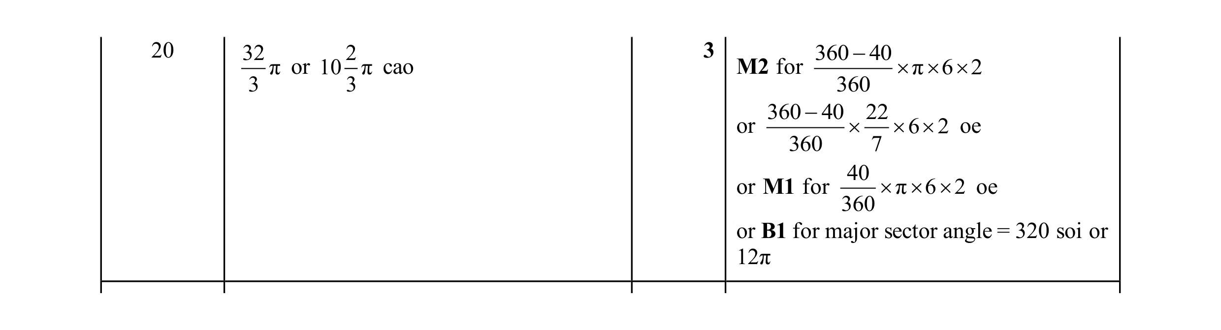 Mark scheme for question 49