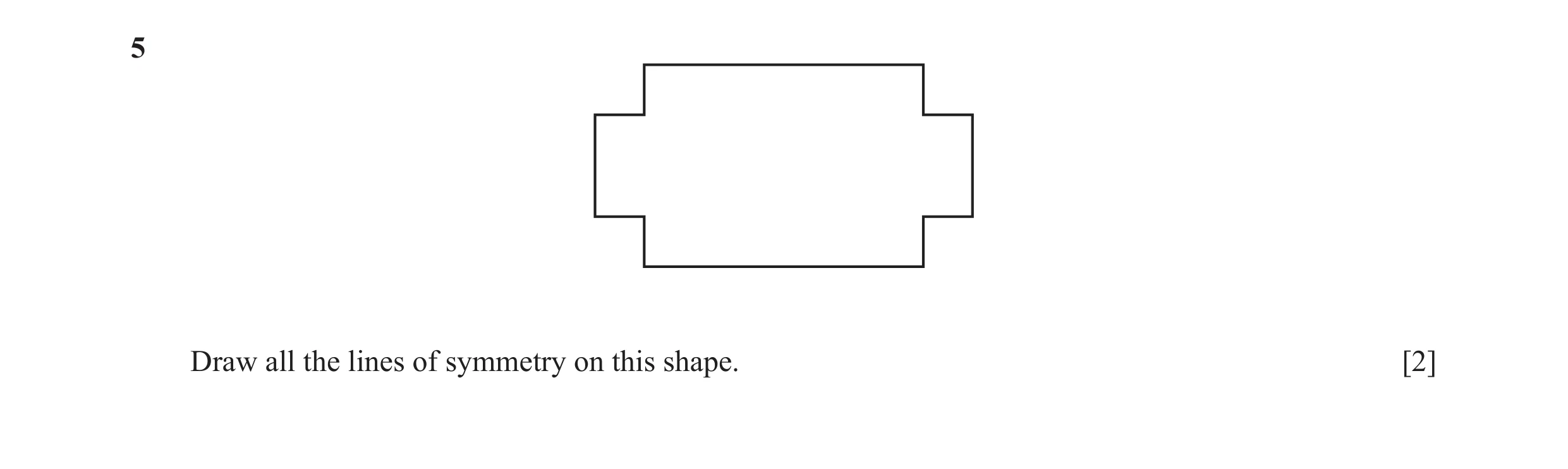 Question 51: Draw all the lines of symmetry on this shape. [2]