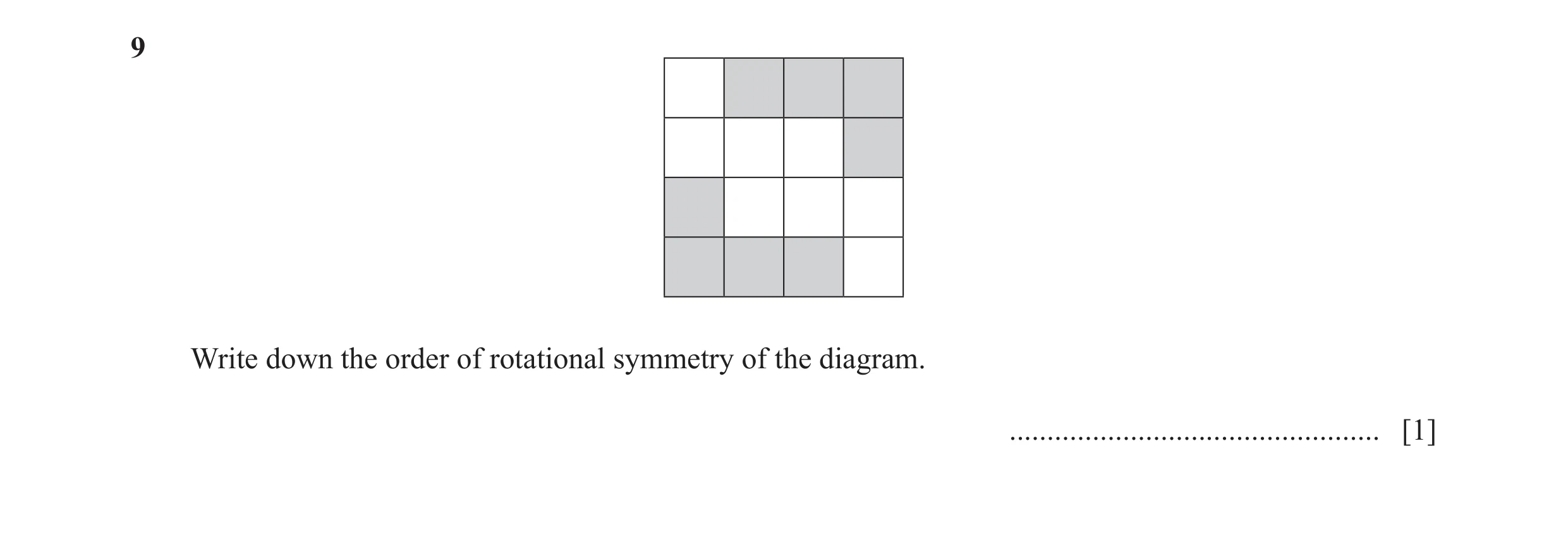 Question 41: Write down the order of rotational symmetry of the diagram. ................................................. [1]