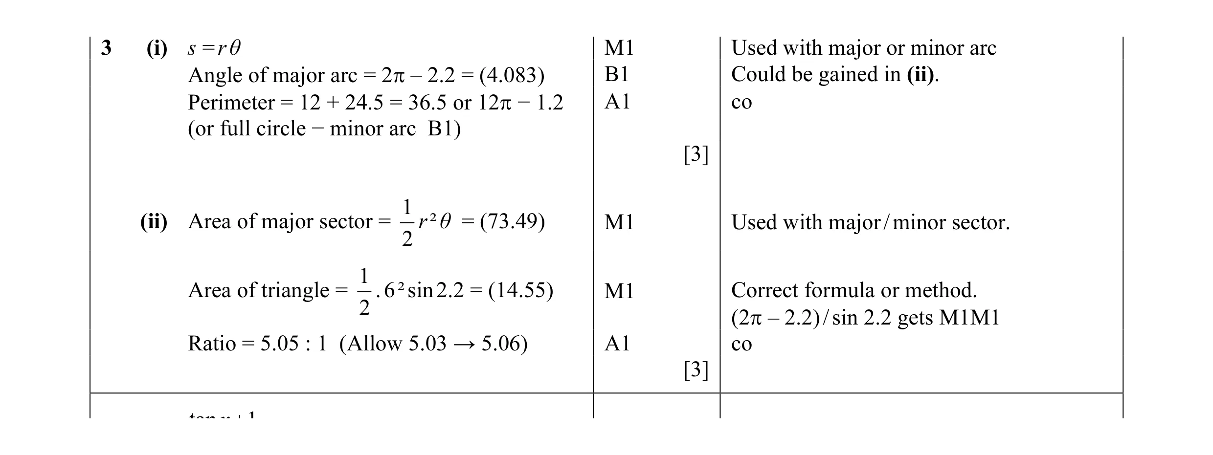 Mark scheme for question 16