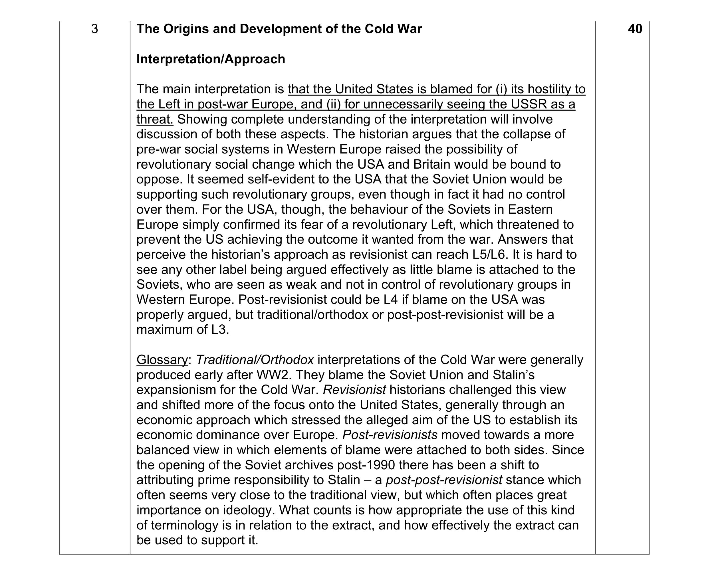 Mark scheme for question 55