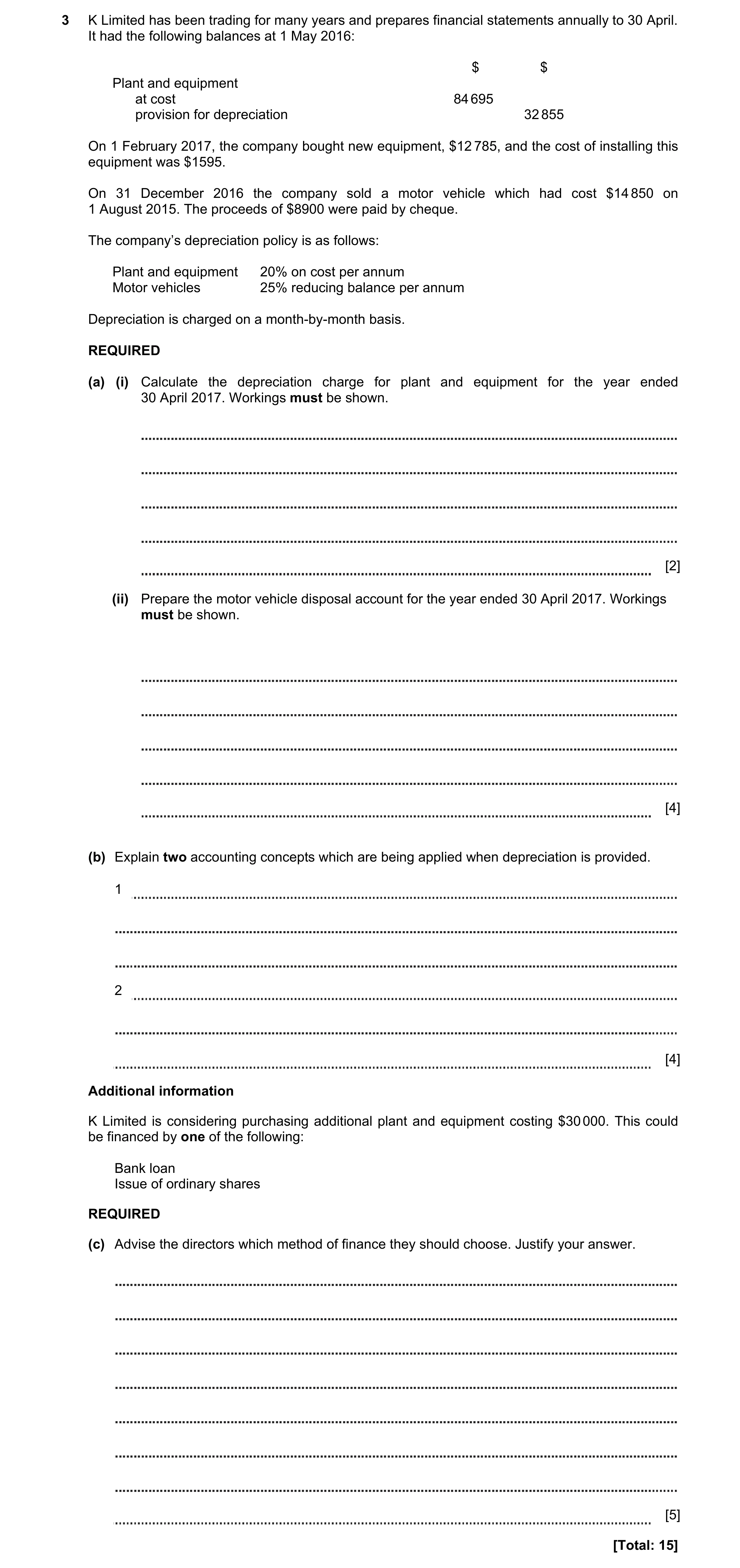 Question 4: K Limited has been trading for many years and prepares financial statements annually to 30 April. It had the following balances at 1 May 20…