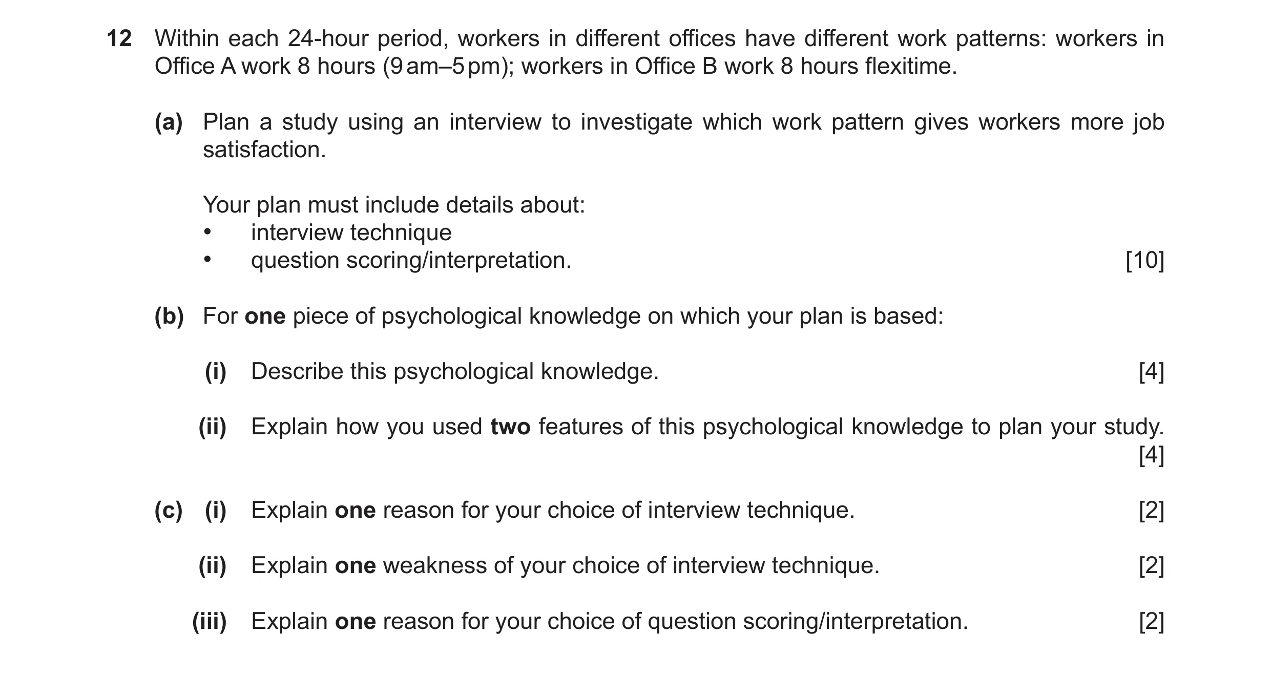 Question 48: Within each 24-hour period, workers in different offices have different work patterns: workers in Office A work 8 hours (9 am–5 pm); worker…