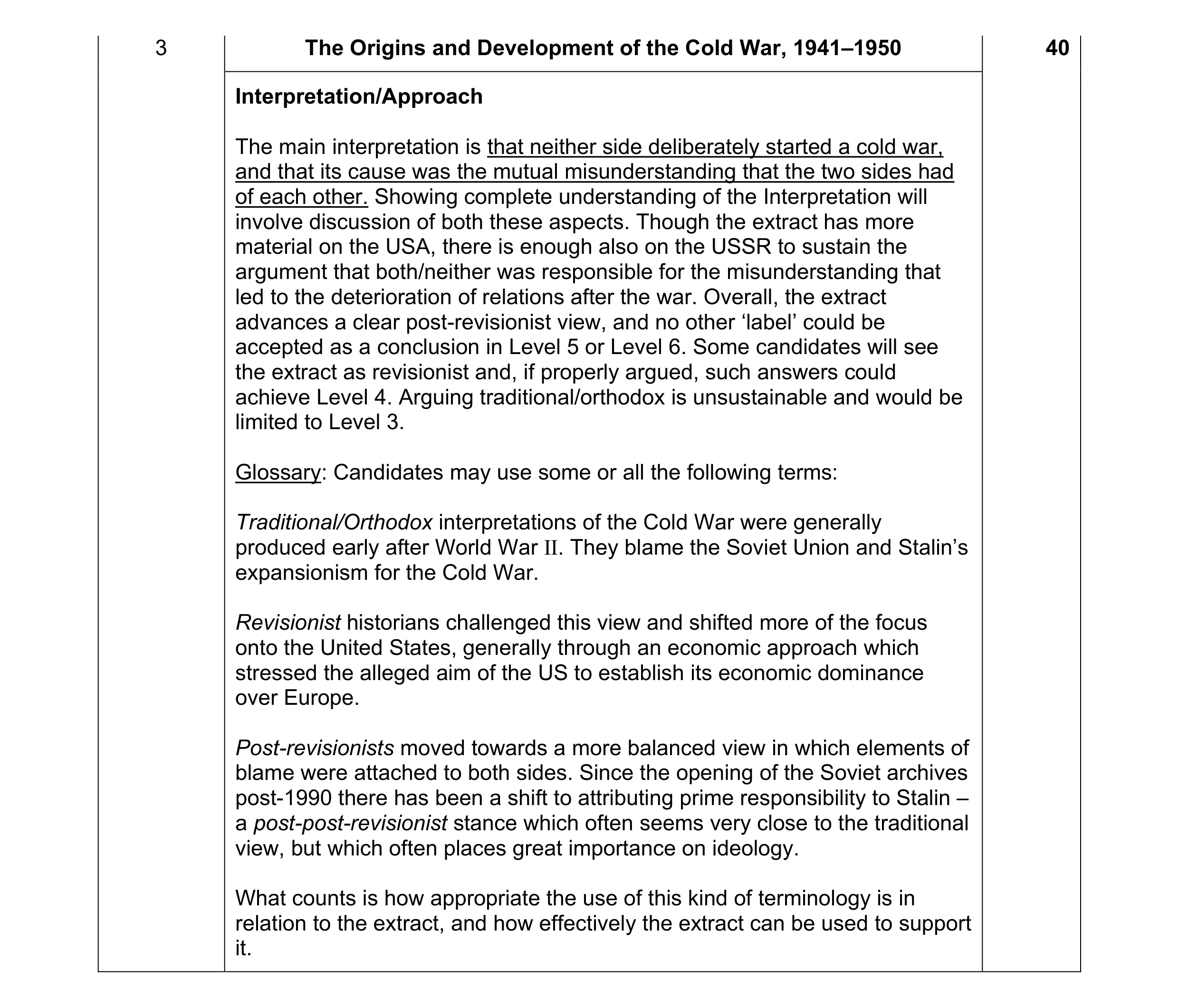 Mark scheme for question 1