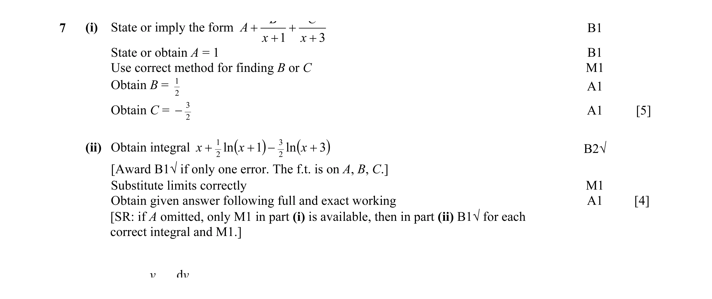 Mark scheme for question 2