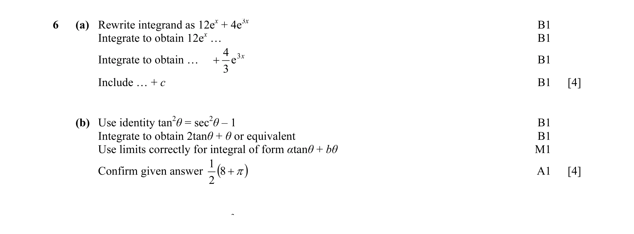 Mark scheme for question 24