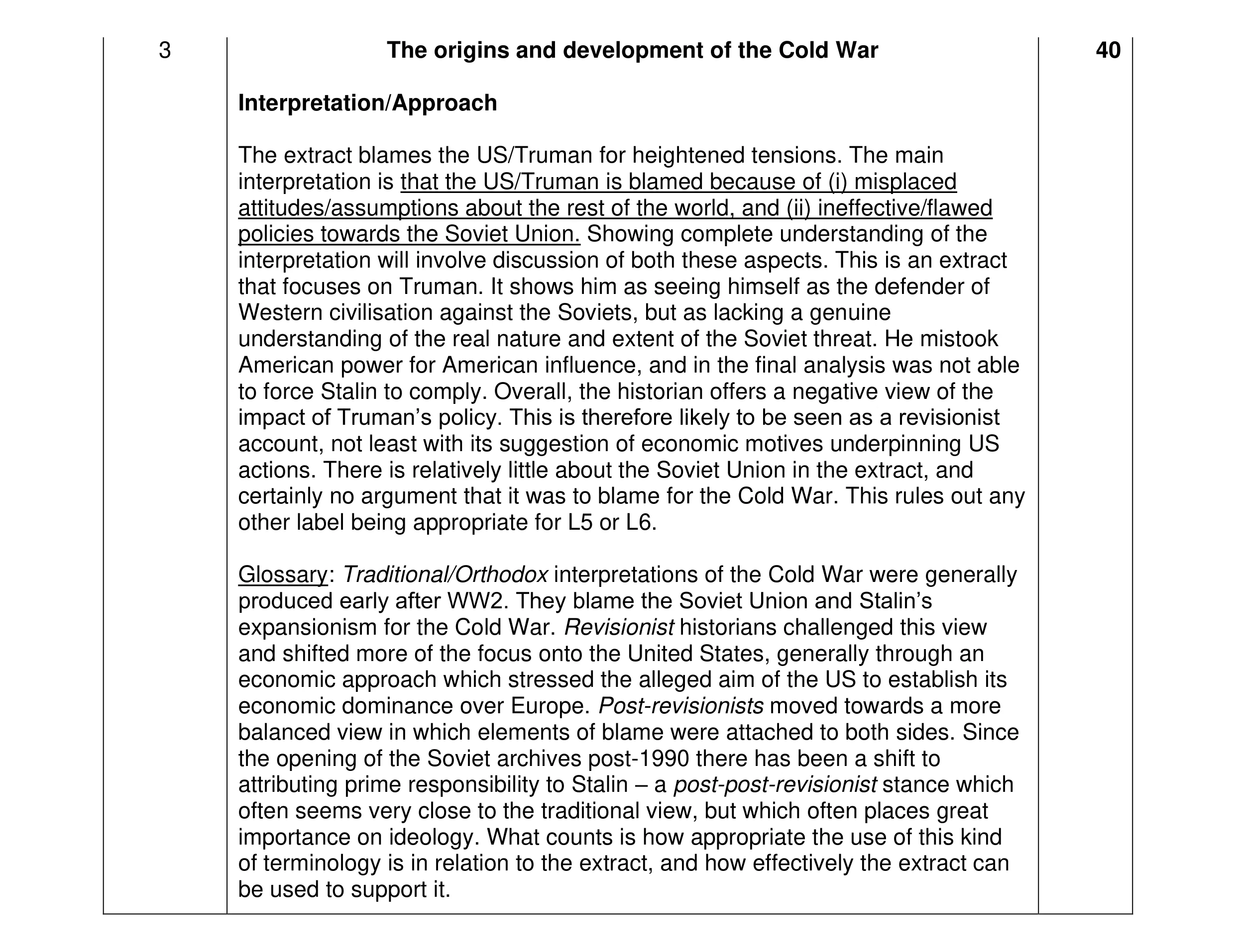 Mark scheme for question 8