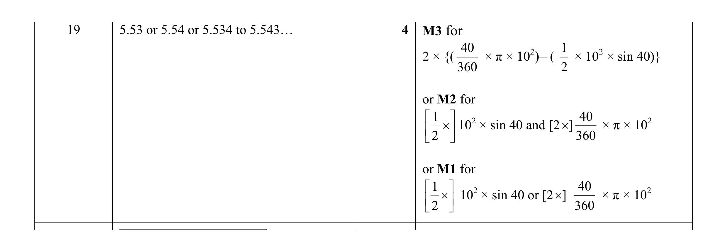 Mark scheme for question 26