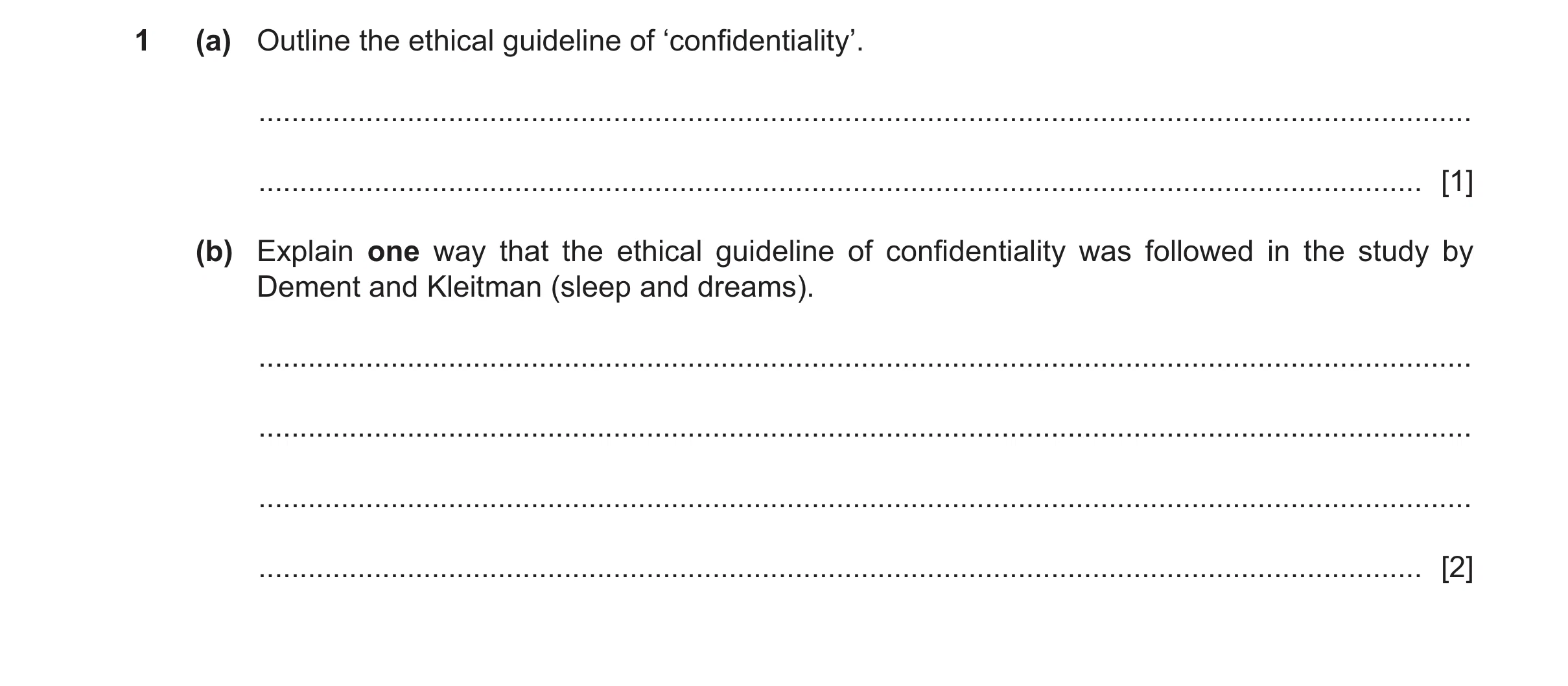 Question 466: (a) Outline the ethical guideline of ‘confidentiality’. ...................................................................................…