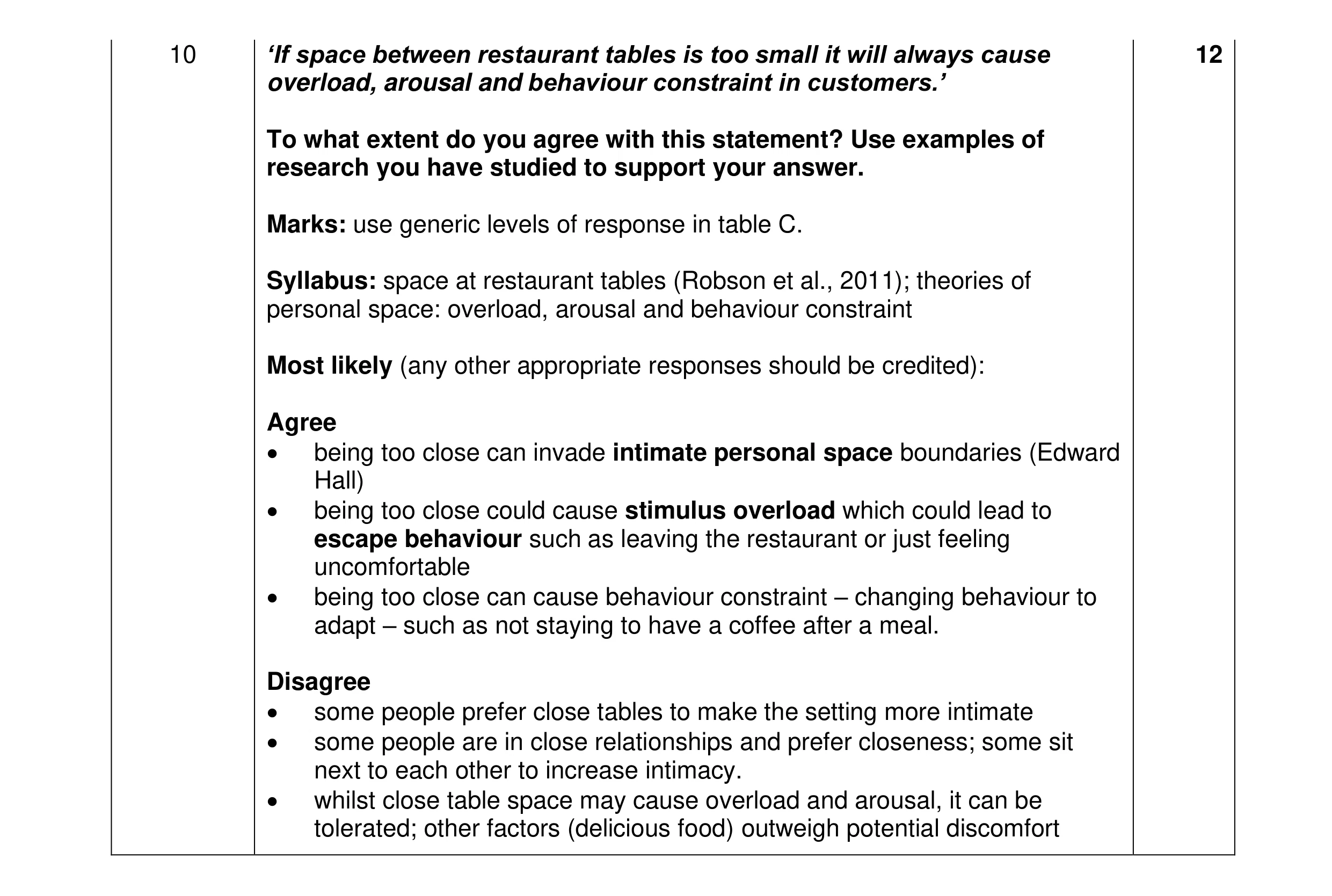 Mark scheme for question 26