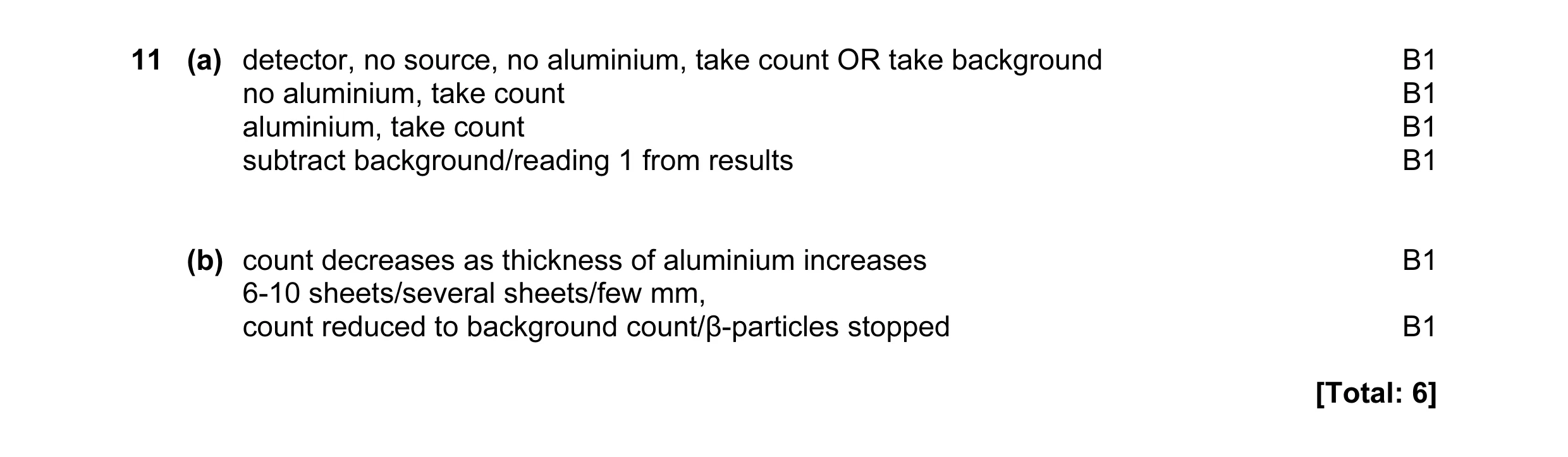Mark scheme for question 2