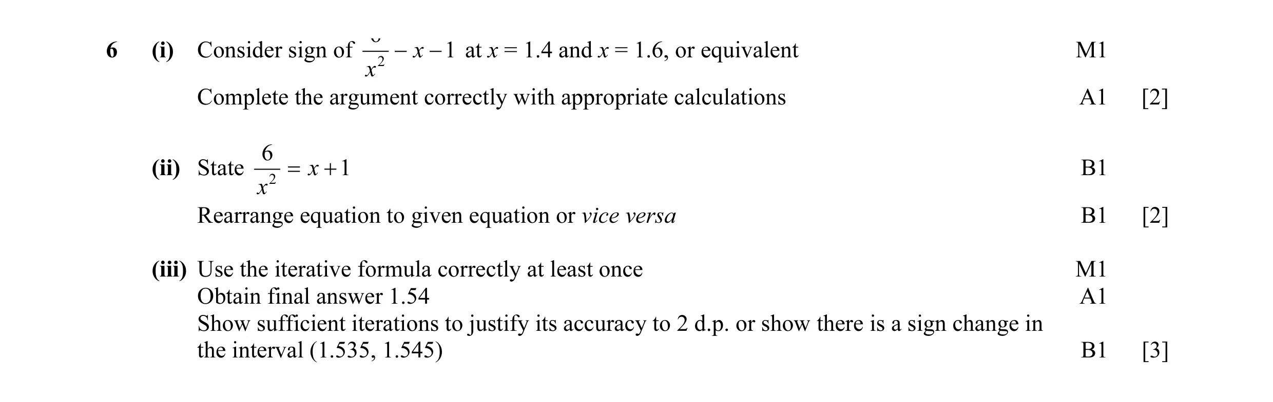 Mark scheme for question 2