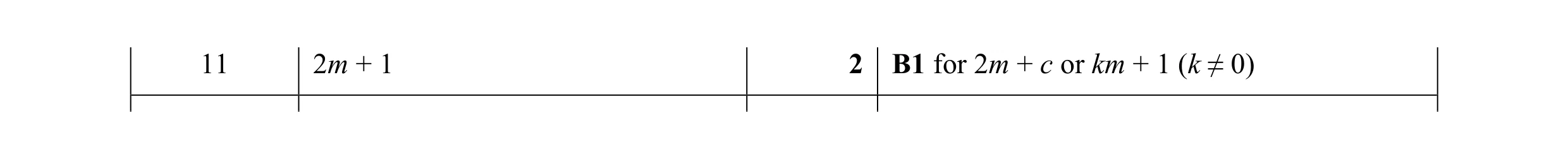 Mark scheme for question 114