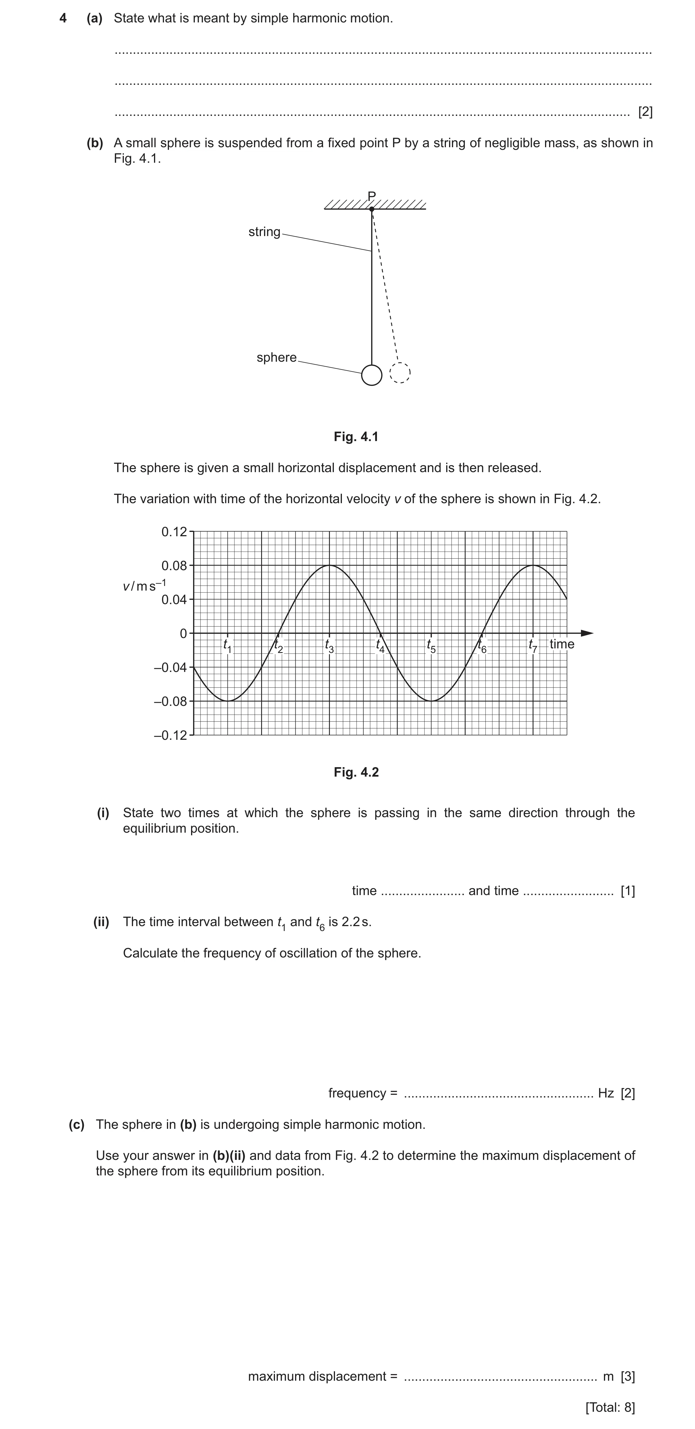 Question 55: (a) State what is meant by simple harmonic motion. ........................................................................................…