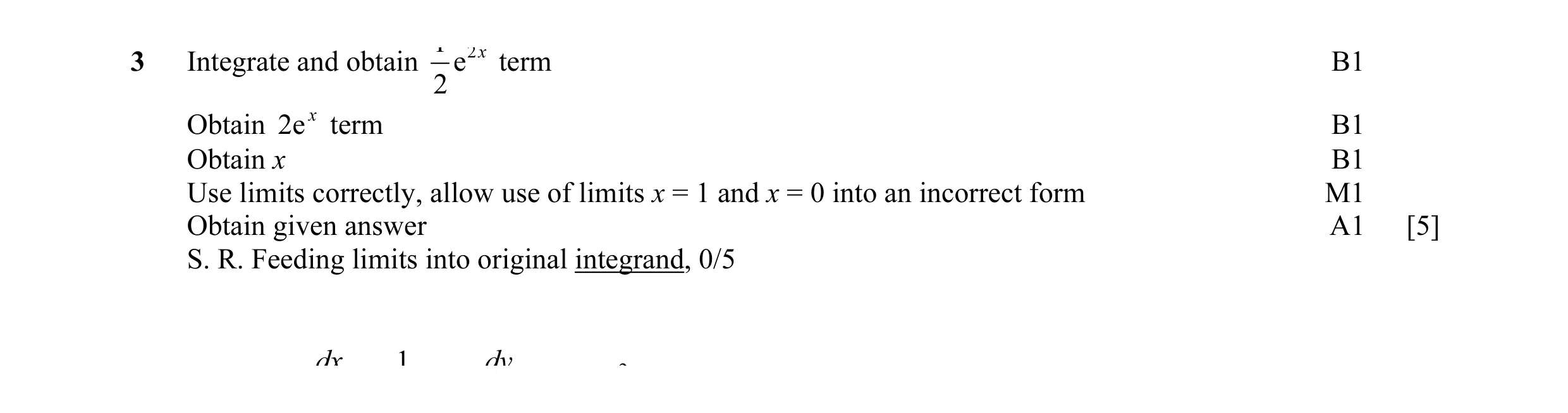 Mark scheme for question 3