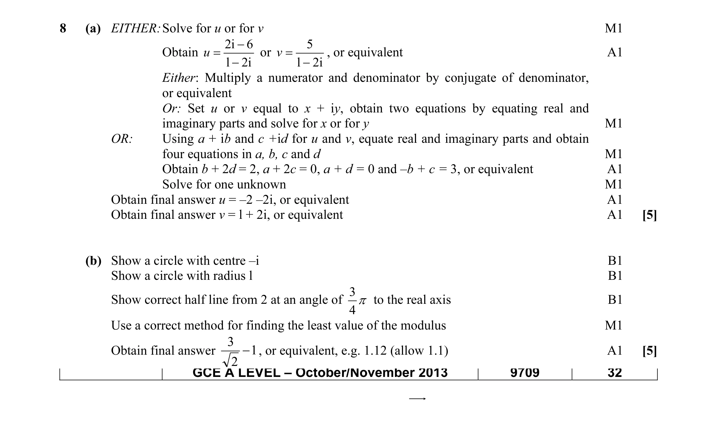 Mark scheme for question 29