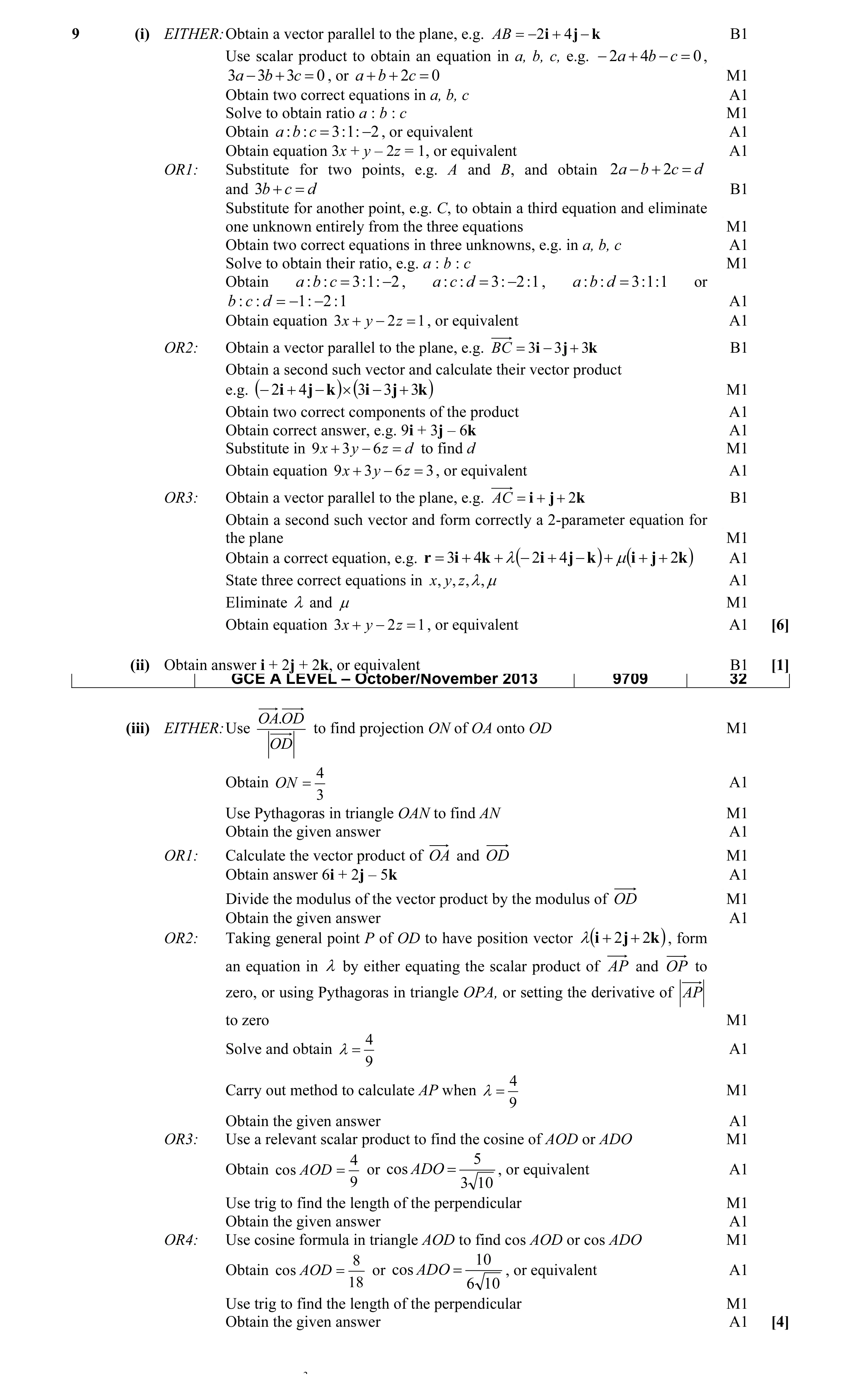 Mark scheme for question 28