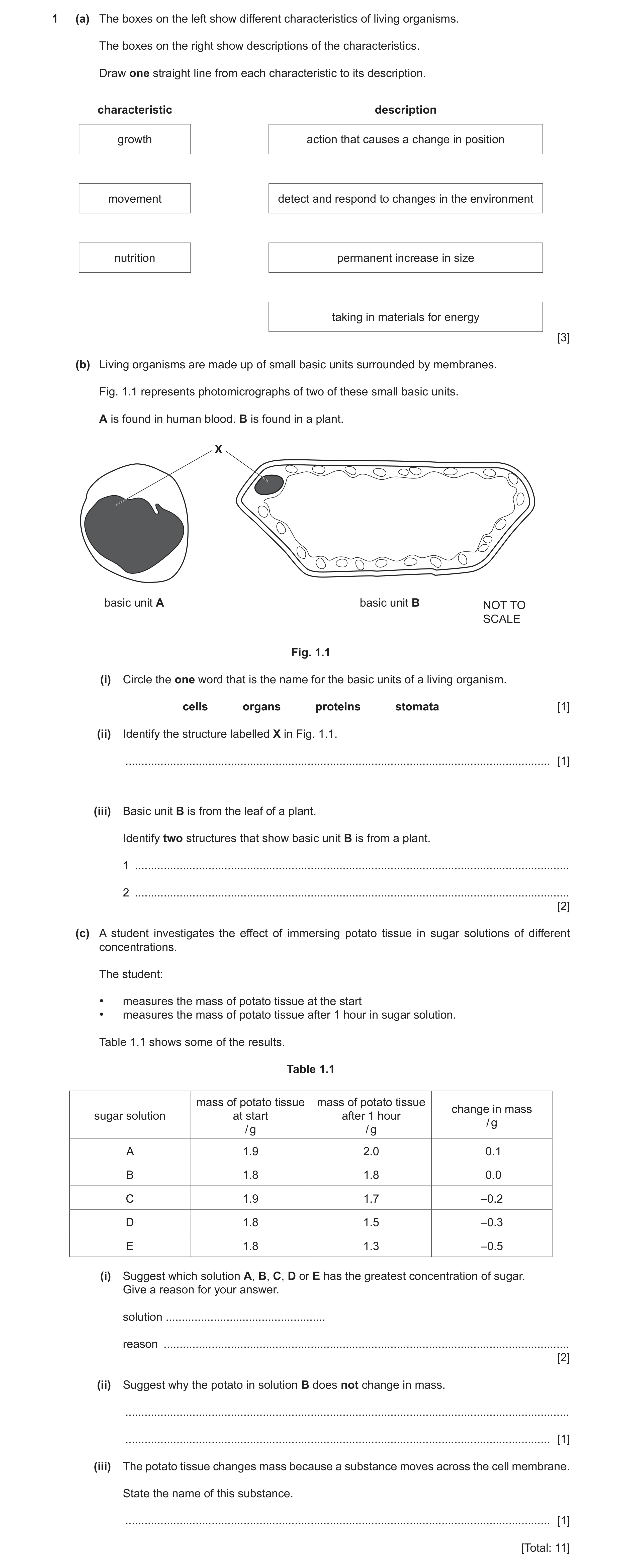 Question 17: (a) The boxes on the left show different characteristics of living organisms. The boxes on the right show descriptions of the characteristi…