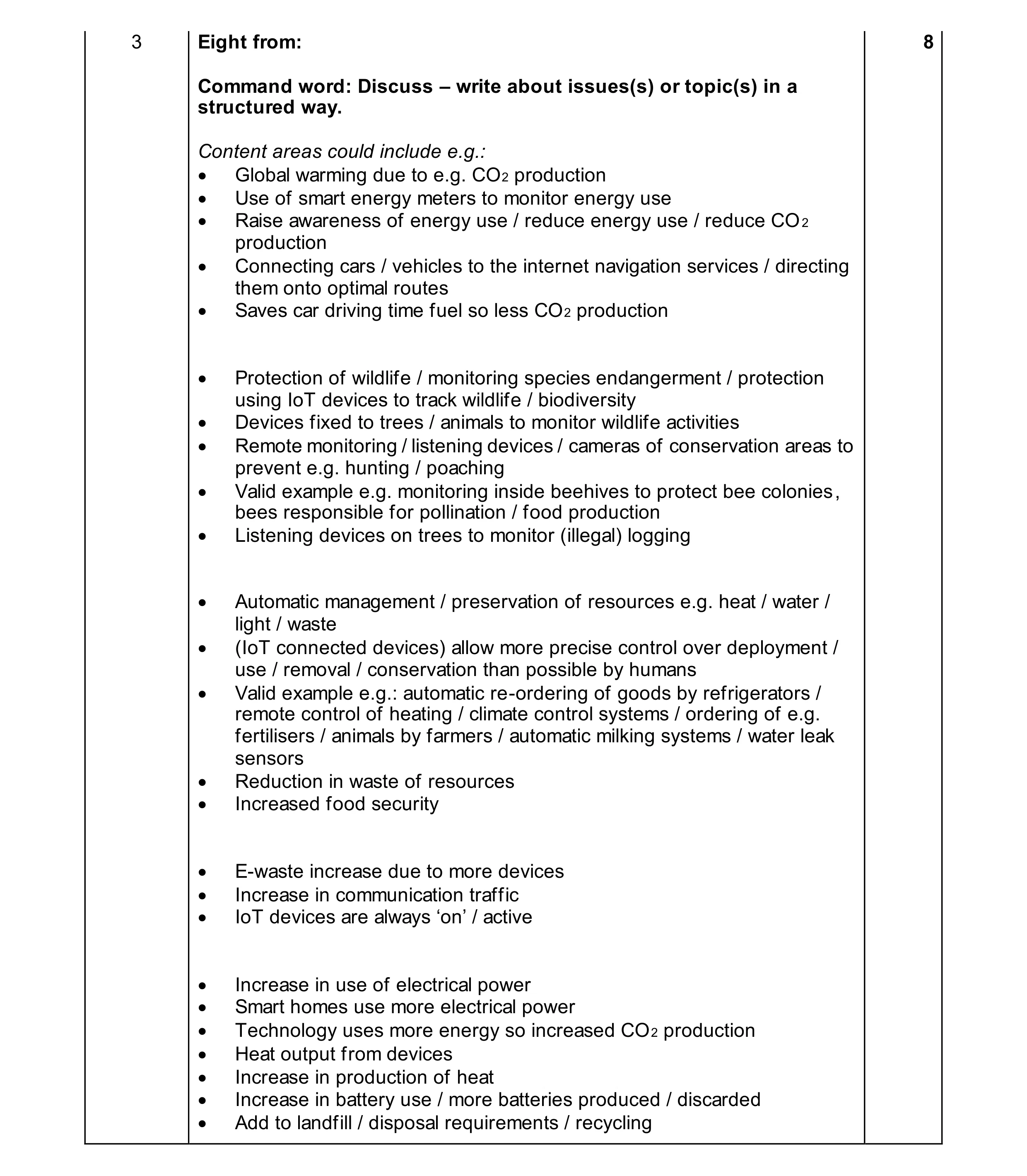 Mark scheme for question 49