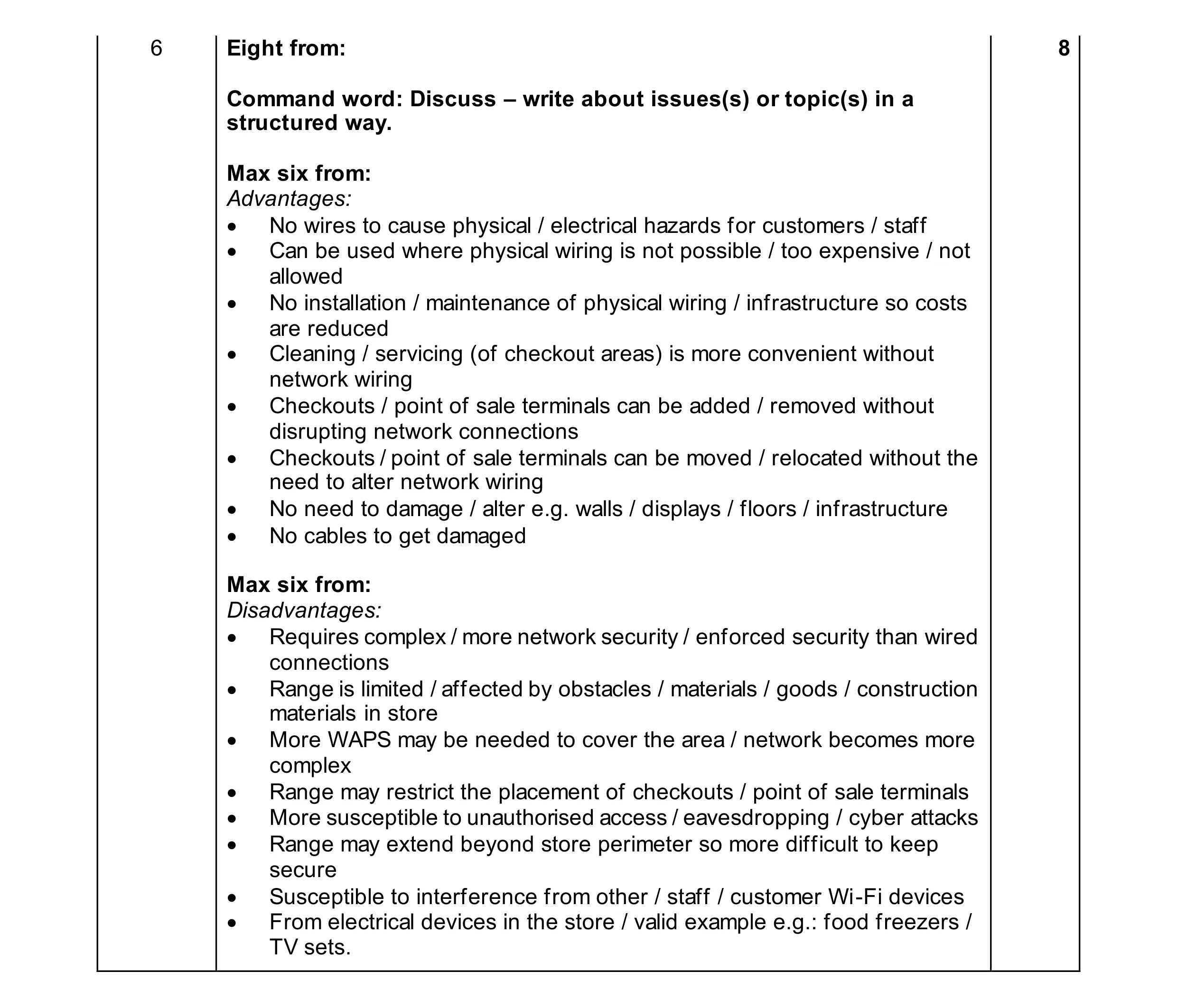 Mark scheme for question 24